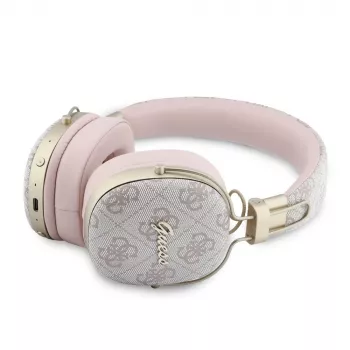 Guess Cuffie Bluetooth over-ear ENC Metal 4G Script Logo Pink