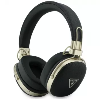 Guess cuffie Bluetooth over-ear con ENC, logo triangolo metallizzato, Nero