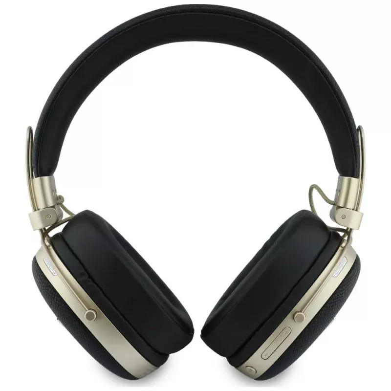 Guess cuffie Bluetooth over-ear con ENC, logo triangolo metallizzato, Nero