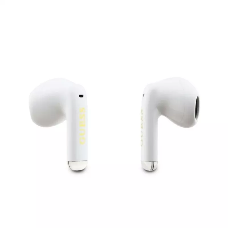 GUESS Glossy Gold Line Classic TWS Earbuds Bianco