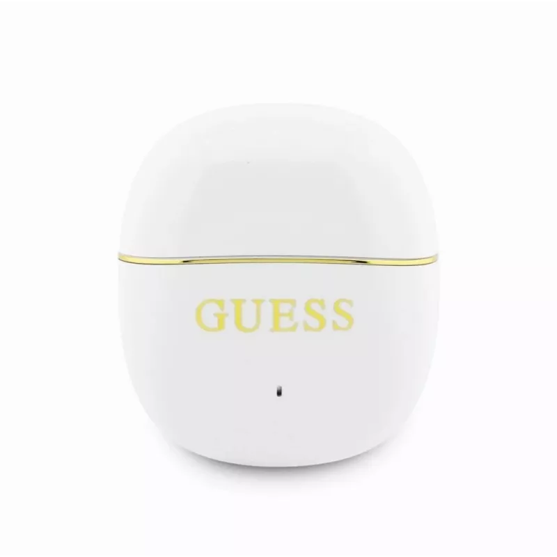 GUESS Glossy Gold Line Classic TWS Earbuds Bianco