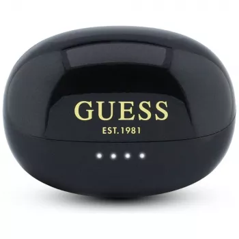 Guess Open-Wearable Cuffie Stereo Bluetooth con finitura metallica, parti elettroplaccate e logo classico nero