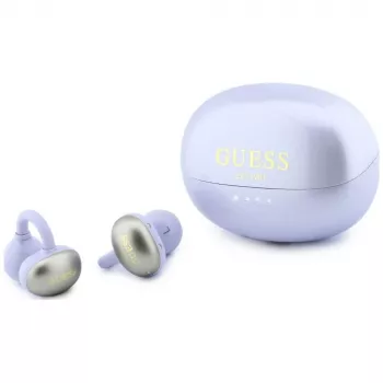 GUESS Cuffie wireless open-ear con finitura metallica e parti placcate, logo classico, Lila