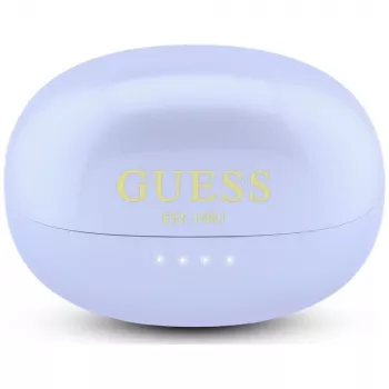 GUESS Cuffie wireless open-ear con finitura metallica e parti placcate, logo classico, Lila
