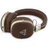 Guess GUE005460 Cuffie Bluetooth on-ear con ENC, Braun, logo triangolo metallizzato