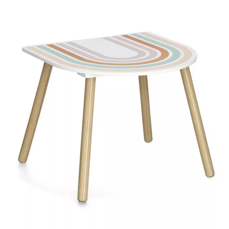 Zeller Present 13536 set mobili per bambini - tavolo e 2 sedie, bianco/legno naturale, MDF, dai 3 anni