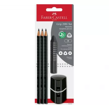 Faber-Castell Grip 2001 set matite in grafite B nero 1 set