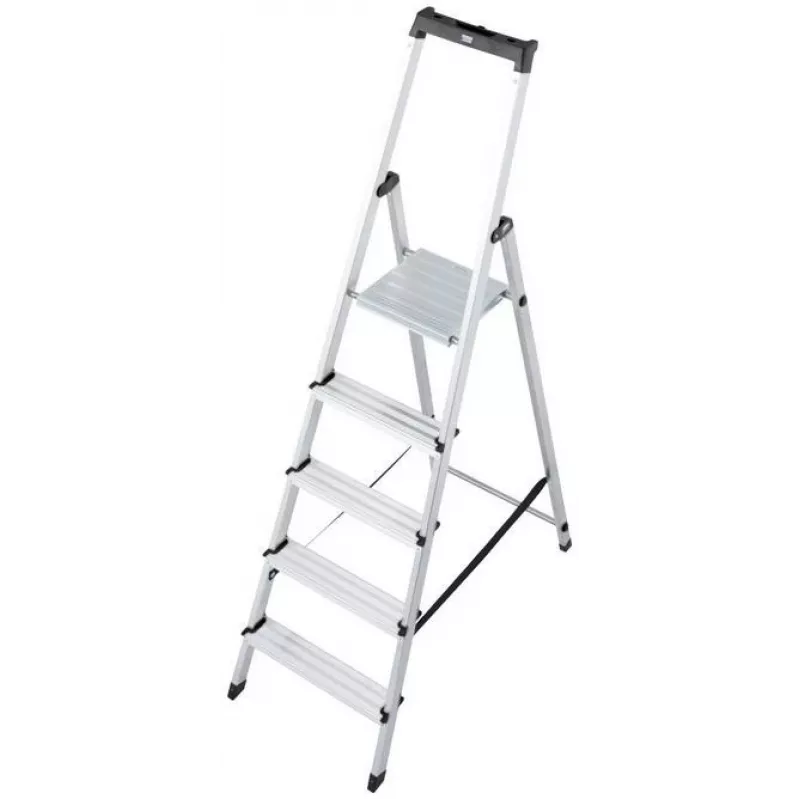 Krause SOLIDY 1x5 126238 scala a un lato, 5 gradini, alluminio, portata 150 kg