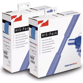 HellermannTyton HIS-PACK-19.1/9.5-PO-X-BU guaina termorestringente blu 19,1mm x 9,5mm x 5m scatola dispenser
