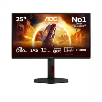 AOC Gaming 25G4ZR - monitor Full HD 25 pollici, 260 Hz overclock, 1 ms, compatibile G-Sync, HDR10 (1920x1080, 2x HDMI 2.0, DP 1.4) nero/rosso