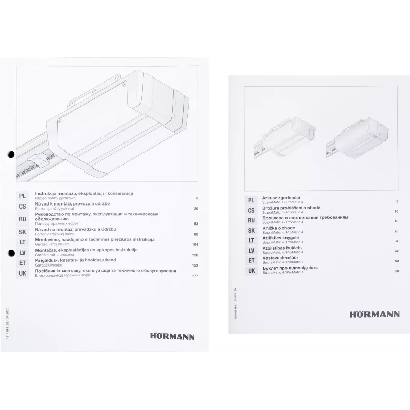 Hörmann Supramatic E4 868MHz BiSecure motorizzazione per porta garage