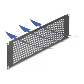DELOCK pannello cieco 19 pollici con fori rotondi 3U nero