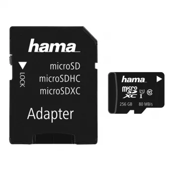Hama microSDXC 256GB UHS Speed Class 3 UHS-I 100MB/s con adattatore SD