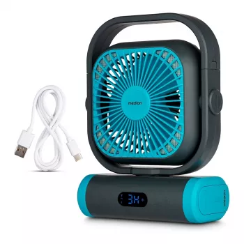Ventilatore da campeggio MEDION LIFE Camping Fan E10 TF (MD 12065) grigio/blu