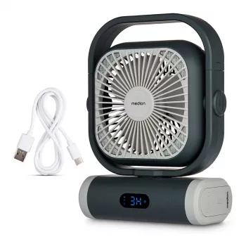Ventilatore da campeggio MEDION LIFE Camping Fan E10 TF (MD 12065) grigio/bianco