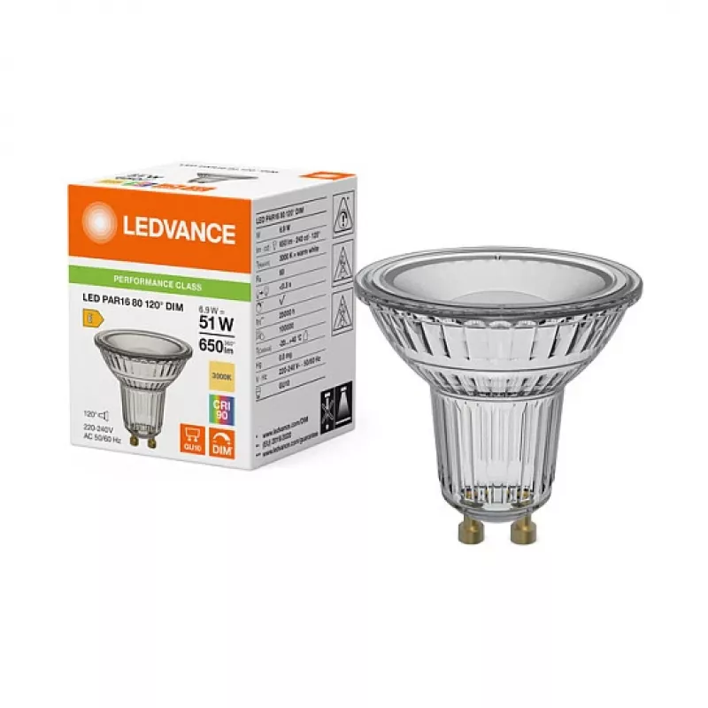 OSRAM LED PAR16 80 120° DIM P 6.9W 930 GU10 lampada LED a riflettore PAR16 dimmerabile