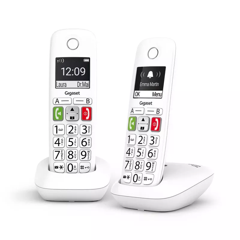 Gigaset E290 Duo telefono cordless DECT bianco