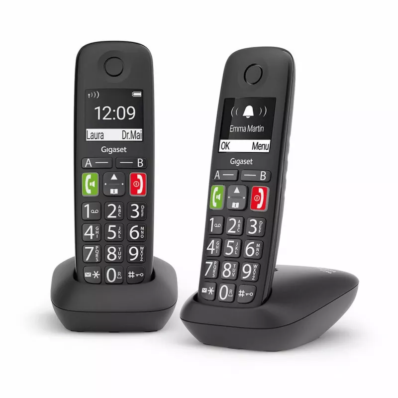 Gigaset E290 Duo telefono cordless DECT/analogico nero - 2 portatili