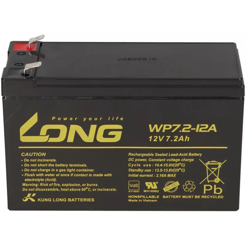 Batteria ricaricabile AGM LONG WP7.2-12A 12V 7,2Ah VdS