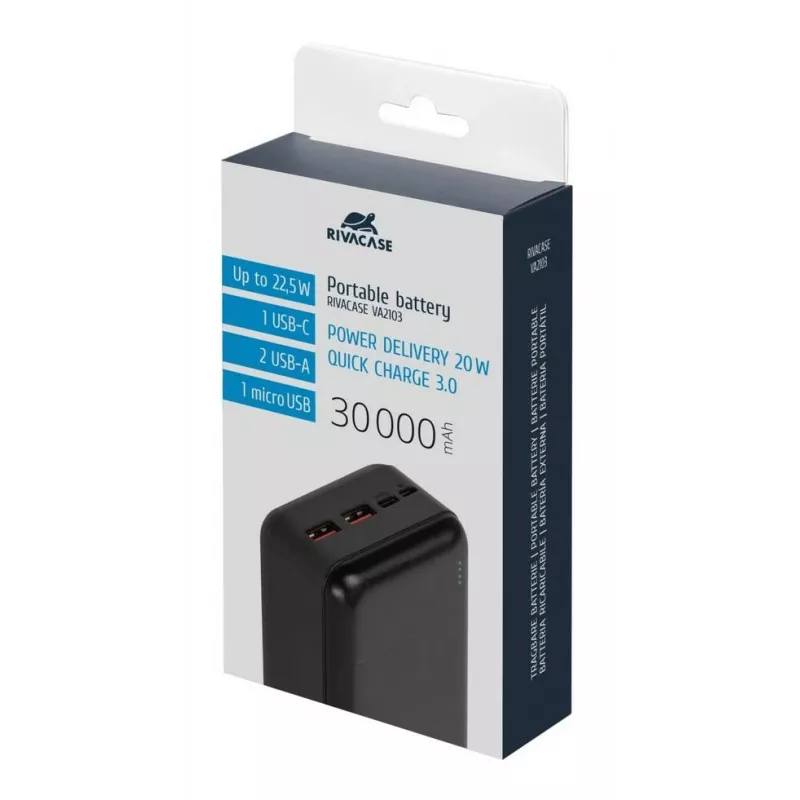 Power bank Rivacase VA2103 30000 mAh 22.5W nero