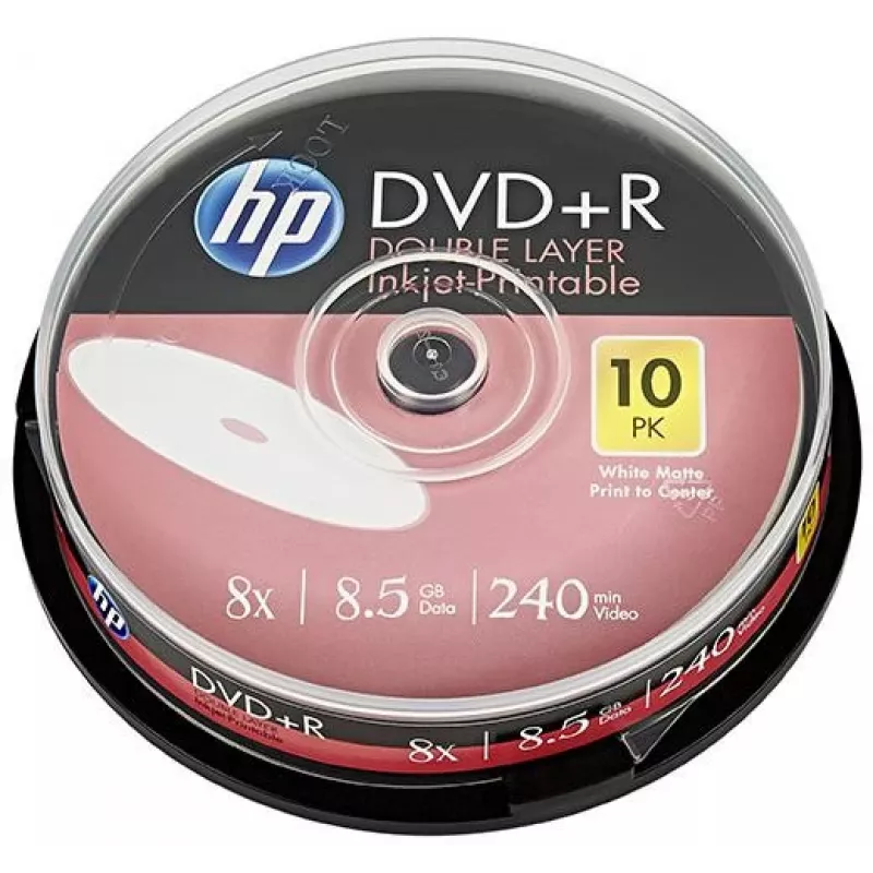 DVD+R DL Verbatim 8.5GB 8x HP stampabili a mandrino (10 dischi)