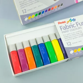 Pentel Arts FFPC1-12 set colori per tessuto, colori assortiti, 12 tubi da 6 ml