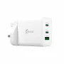 J5CREATE 65W GaN USB-C caricatore 3 porte UK bianco