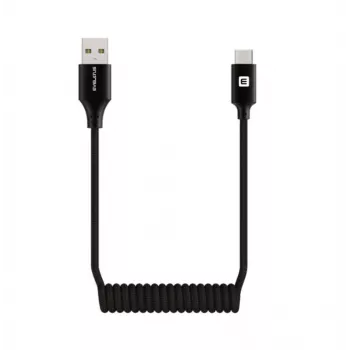 Evelatus AutoSpring cavo a spirale USB A a USB C 1,2 m nero