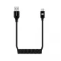 Evelatus AutoSpring cavo a spirale USB A a USB C 1,2 m nero