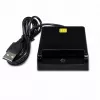 iLike lettore di schede smart USB 4-in-1 con supporto SIM, SD e micro-SD, lettore CAC per documenti, carte bancarie, eID e schede di memoria, nero