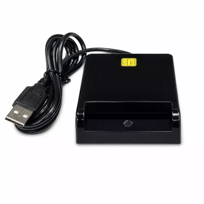 iLike lettore di schede smart USB 4-in-1 con supporto SIM, SD e micro-SD, lettore CAC per documenti, carte bancarie, eID e schede di memoria, nero