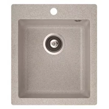 Lavello HELIKA Simplex SQS100-110W lavello da cucina, materiale composito al granito, nero, 780x435 mm, installazione a appoggio