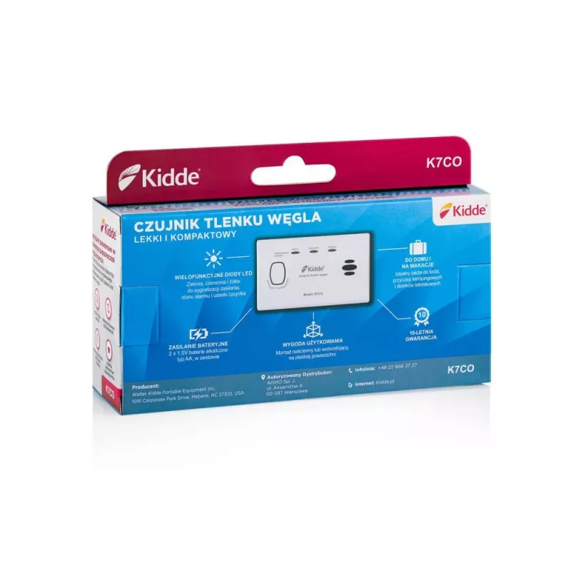 Rilevatore di monossido di carbonio Kidde K7CO con display LCD digitale