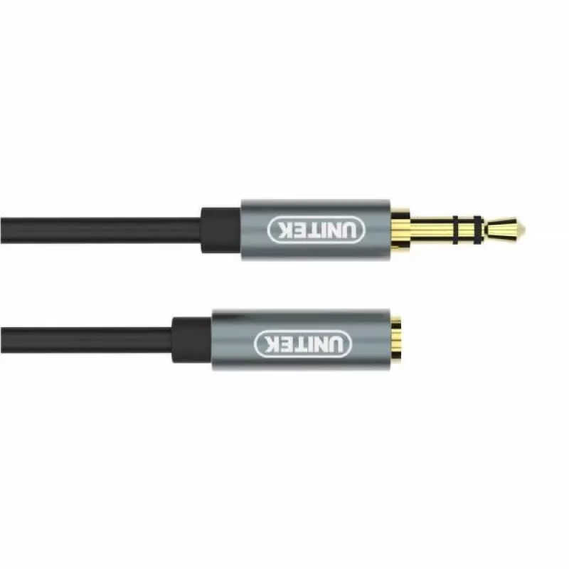 UNITEK cavo prolunga audio 3,5mm 1m - jack a connettore femmina, placcato oro, nero