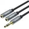 UNITEK Y-C956ABK cavo adattatore splitter audio 3,5mm mini-jack connettore maschio a 2x 3,5mm jack connettore femmina - nero