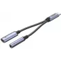 UNITEK adattatore USB-C a ingresso audio 3,5mm & USB-C 60W PD (Space Grey)