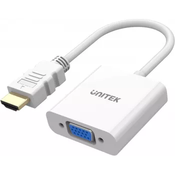 UNITEK adattatore HDMI a VGA, Full HD 1080p, 60Hz, bianco