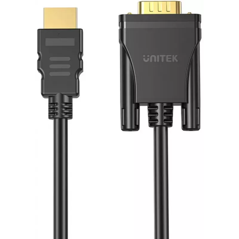 UNITEK cavo HDMI a VGA, Full HD 1080p, 60Hz, 2m, nero