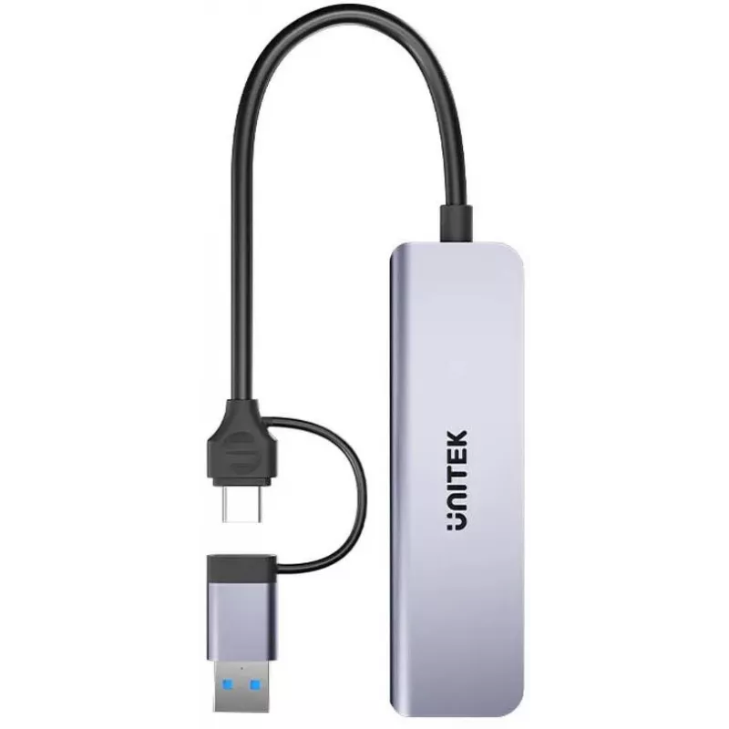 UNITEK hub USB-C 5-in-1 con lettore di schede SD e MicroSD, 5 Gbit/s, Space Grey