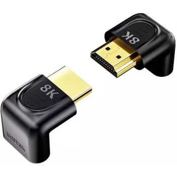 UNITEK adattatore angolare HDMI 8K 90° e 270° (confezione da 2) - nero