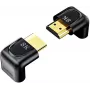 UNITEK adattatore angolare HDMI 8K 90° e 270° (confezione da 2) - nero