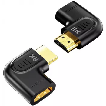 UNITEK adattatore HDMI 8K piatto angolare 90° e 270° (confezione da 2) - nero