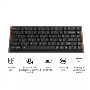 Keychron K3U-Q1Z Tastiera meccanica wireless 75% Milk POM Red Switch 8K