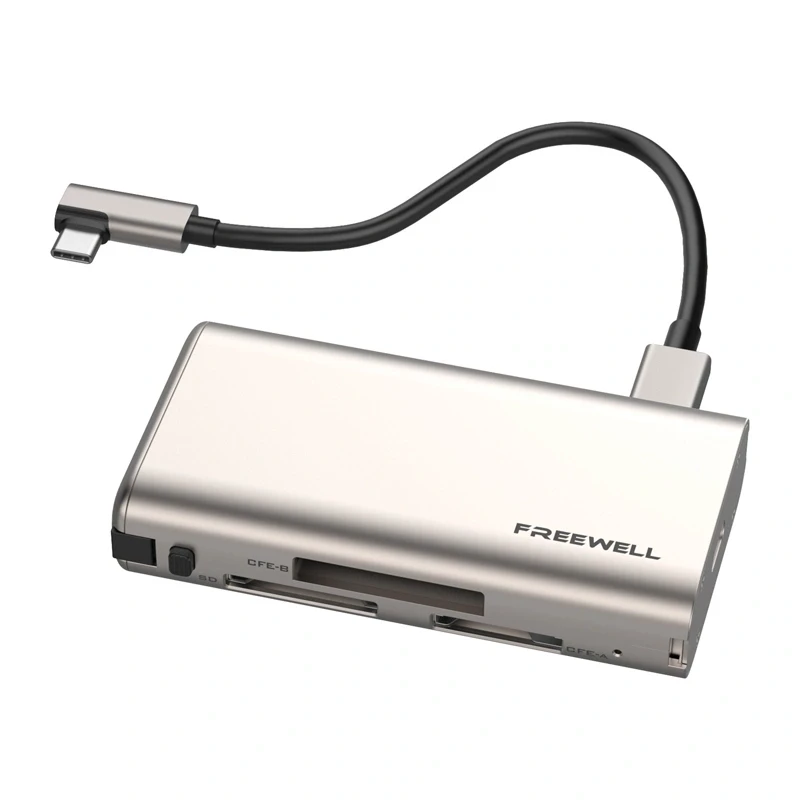 Freewell Pro Plus Lettore di schede USB 3.2 Gen 2 Type-C 10 Gbps SD MicroSD CFexpress Space Gray