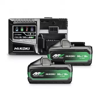 Hikoki Batteria MultiVolt 36V 2,5 Ah (confezione da 2) con caricabatterie rapido UC18YSL3