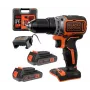 BLACK+DECKER Trapano avvitatore brushless a batteria 18V 52Nm 2x2,0Ah BL186KB