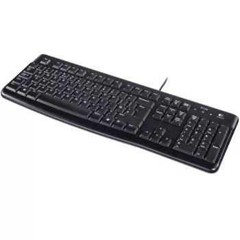 Logitech tastiera K120 RU - cablata USB formato completo layout russo, resistente agli schizzi, nero
