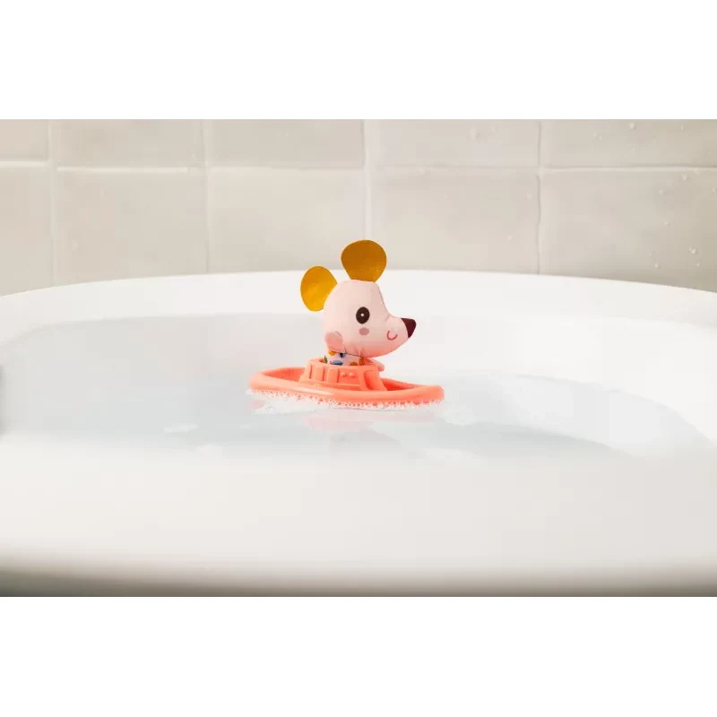 Lilliputiens giocattolo da bagno barca con Nina la Topolina in peluche 6m+