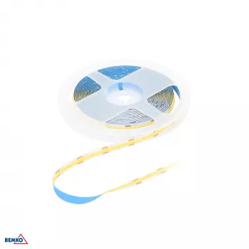 BEMKO Premium Striscia LED COB 12V DC 2400 LED 5m 12W/m IP20 bianco freddo