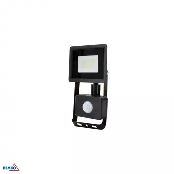 KAFLER KASTEL Faretto LED 10W 4000K 800lm IP65 nero con sensore PIR